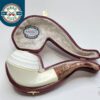 MBSD Meerschaum Deluxe Rusticated Bulldog Block Meerschaum Tobacco Pipe, 9mm [SOLD OUT]