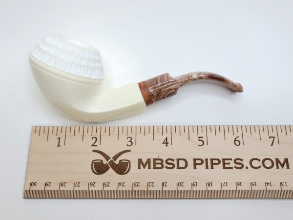 MBSD Meerschaum Deluxe Rusticated Bulldog Block Meerschaum Tobacco Pipe, 9mm [SOLD OUT] - Image 12