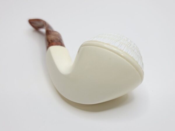 MBSD Meerschaum Deluxe Rusticated Bulldog Block Meerschaum Tobacco Pipe, 9mm [SOLD OUT] - Image 13
