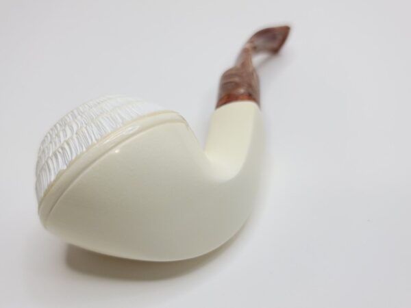 MBSD Meerschaum Deluxe Rusticated Bulldog Block Meerschaum Tobacco Pipe, 9mm [SOLD OUT] - Image 14