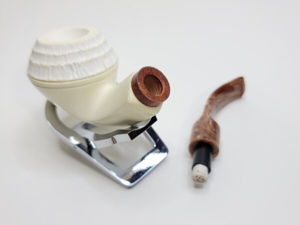 MBSD Meerschaum Deluxe Rusticated Bulldog Block Meerschaum Tobacco Pipe, 9mm [SOLD OUT] - Image 16