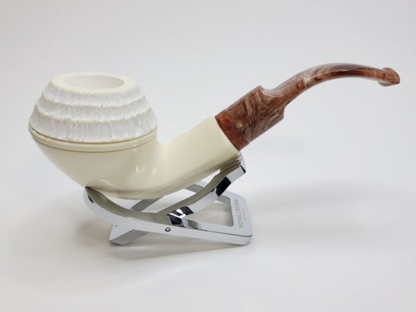 MBSD Meerschaum Deluxe Rusticated Bulldog Block Meerschaum Tobacco Pipe, 9mm [SOLD OUT] - Image 7