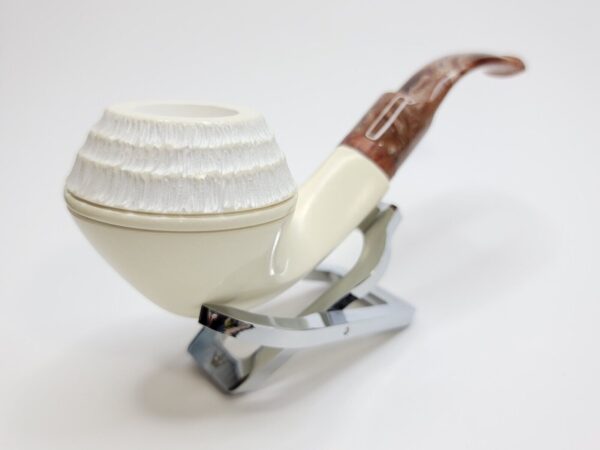MBSD Meerschaum Deluxe Rusticated Bulldog Block Meerschaum Tobacco Pipe, 9mm [SOLD OUT] - Image 8