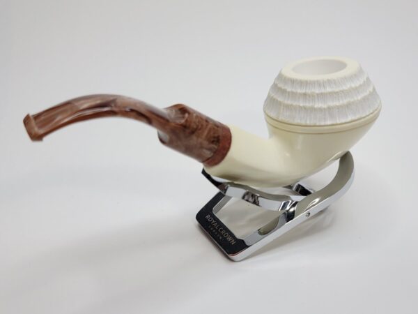 MBSD Meerschaum Deluxe Rusticated Bulldog Block Meerschaum Tobacco Pipe, 9mm [SOLD OUT] - Image 10