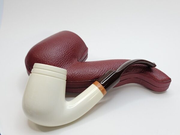 MBSD Meerschaum Large Bent Billiard Block Meerschaum, High Grade, 9mm Filter [SOLD OUT] - Image 4