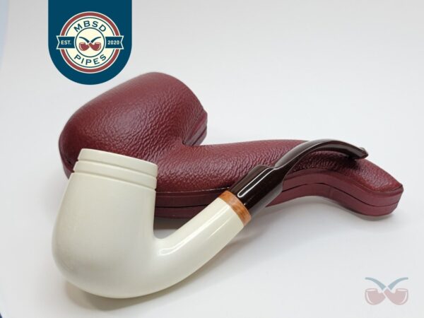 MBSD Meerschaum Large Bent Billiard Block Meerschaum, High Grade, 9mm Filter [SOLD OUT]
