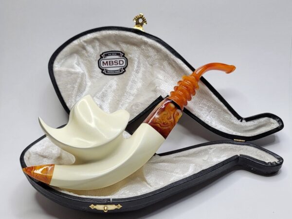 MBSD Meerschaum Masters Sadik Yanik Cavalier Block Meerschaum Tobacco Pipe, 9mm [SOLD OUT] - Image 4