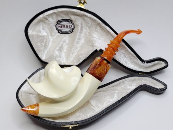 MBSD Meerschaum Masters Sadik Yanik Cavalier Block Meerschaum Tobacco Pipe, 9mm [SOLD OUT] - Image 5