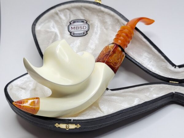 MBSD Meerschaum Masters Sadik Yanik Cavalier Block Meerschaum Tobacco Pipe, 9mm [SOLD OUT] - Image 7