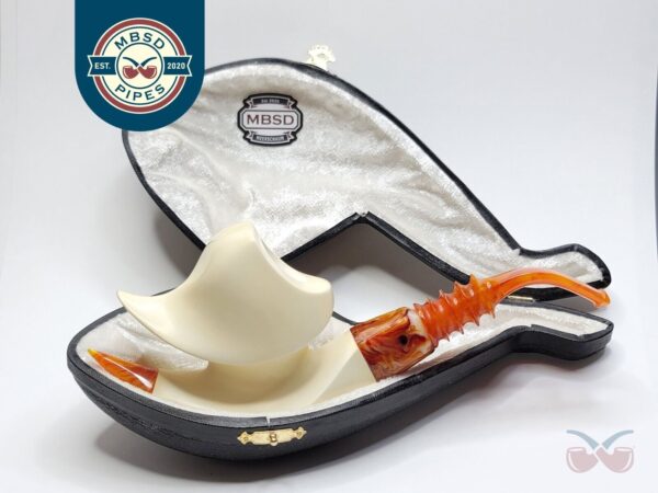 MBSD Meerschaum Masters Sadik Yanik Cavalier Block Meerschaum Tobacco Pipe, 9mm [SOLD OUT]