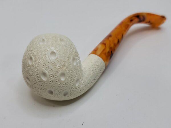 MBSD Meerschaum Small Bent Apple Block Meerschaum Tobacco Pipe, Clincher, Case [SOLD OUT] - Image 11