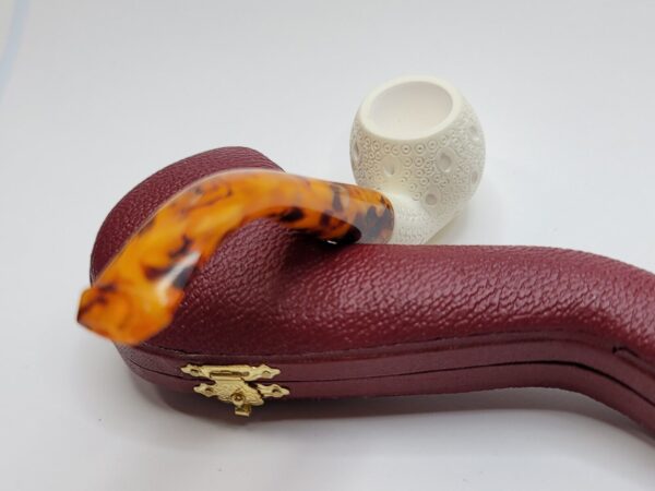 MBSD Meerschaum Small Bent Apple Block Meerschaum Tobacco Pipe, Clincher, Case [SOLD OUT] - Image 12