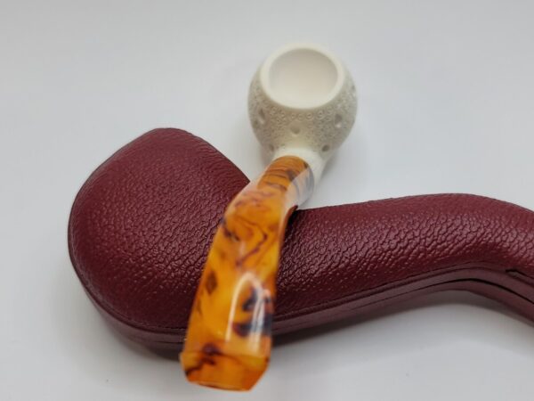 MBSD Meerschaum Small Bent Apple Block Meerschaum Tobacco Pipe, Clincher, Case [SOLD OUT] - Image 8