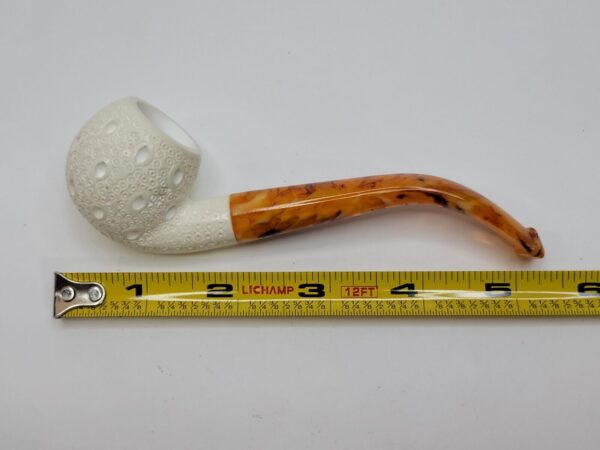 MBSD Meerschaum Small Bent Apple Block Meerschaum Tobacco Pipe, Clincher, Case [SOLD OUT] - Image 9