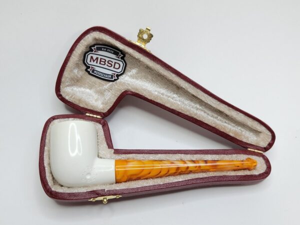 MBSD Meerschaum Small Straight Billiard Block Meerschaum Tobacco Pipe, Case [SOLD OUT] - Image 4