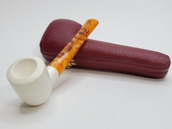 MBSD Meerschaum Small Straight Billiard Block Meerschaum Tobacco Pipe, Case [SOLD OUT] - Image 6