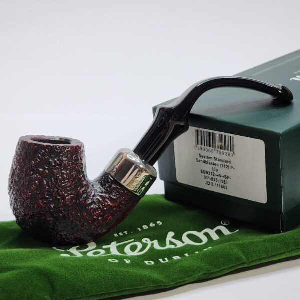 Peterson System Standard Sandblasted 312 Bent Billiard Briar Tobacco Pipe, P-lip [SOLD OUT]