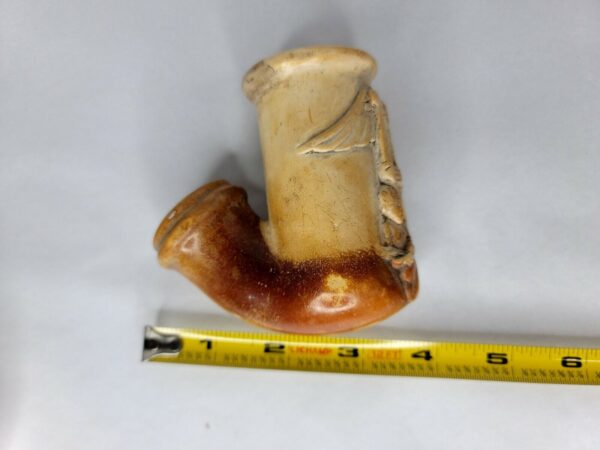 Rare Early 19th Century Meerschaum Tobacco Pipe Bowl Guardian Angel Playing Harp - Image 11