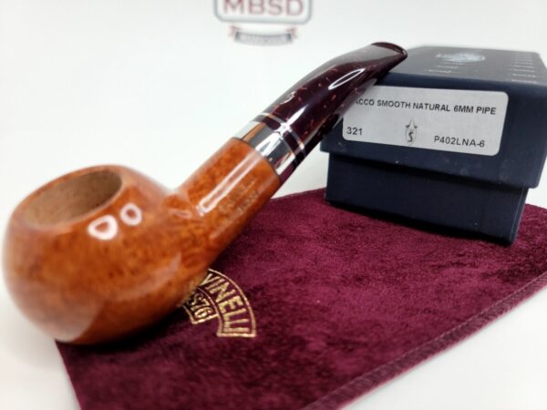 Savinelli Bacco Smooth Natural 321 Author Briar Tobacco Smoking Pipe, 6mm, New [SOLD OUT] - Image 3
