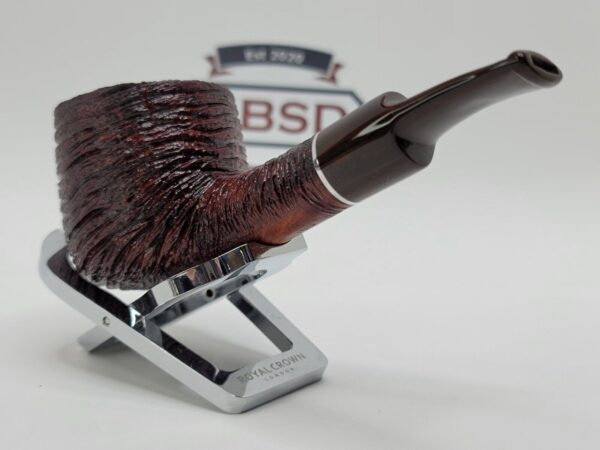 Savinelli Mega 121 Rusticated Bent Pot Briar Tobacco Smoking Pipe, 6mm Filter - Image 10