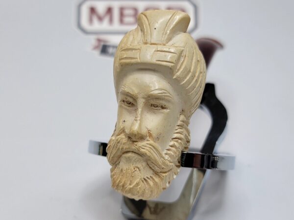 Vintage Block Meerschaum Tobacco Estate Pipe Of Bearded Sultan Man [SOLD OUT] - Image 4