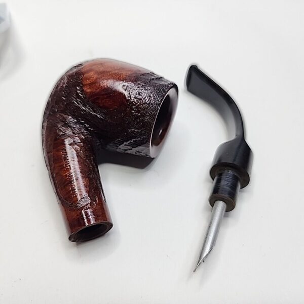 Walnut Antique Partially Rusticated Billiard Briar Tobacco Pipe, Unsmoked [SOLD OUT] - Image 11