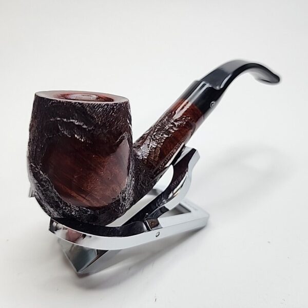 Walnut Antique Partially Rusticated Billiard Briar Tobacco Pipe, Unsmoked [SOLD OUT] - Image 3
